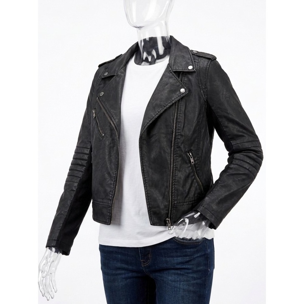 Divided leather like women's street jacket SKUCH036